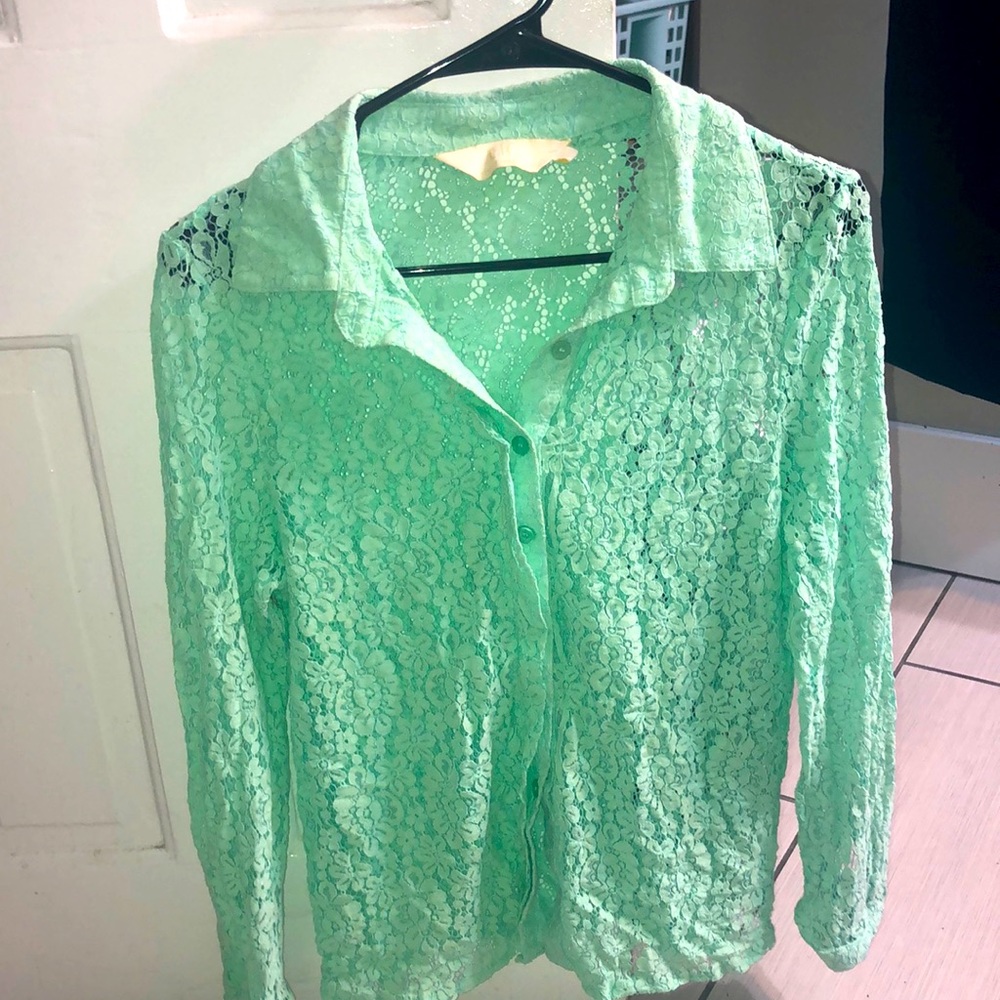 This see through top is teal and so real. I love it and so will you.